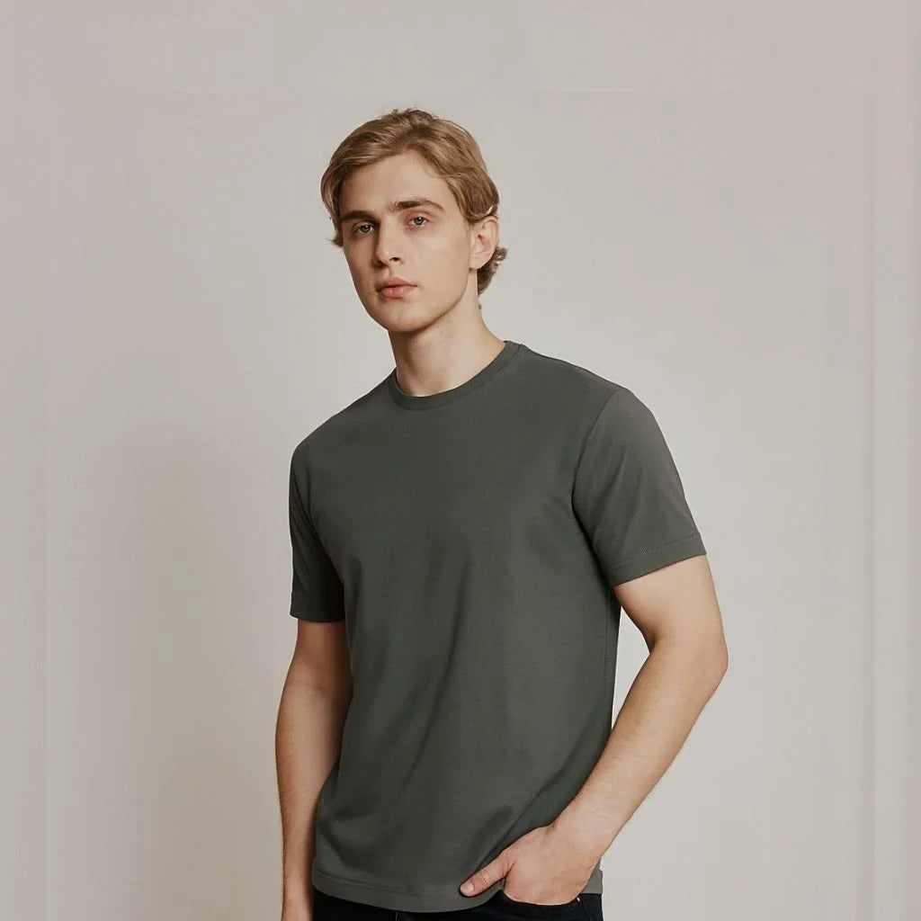 MILITARY GREEN LOOPWHEELED T-SHIRT 3-PACK