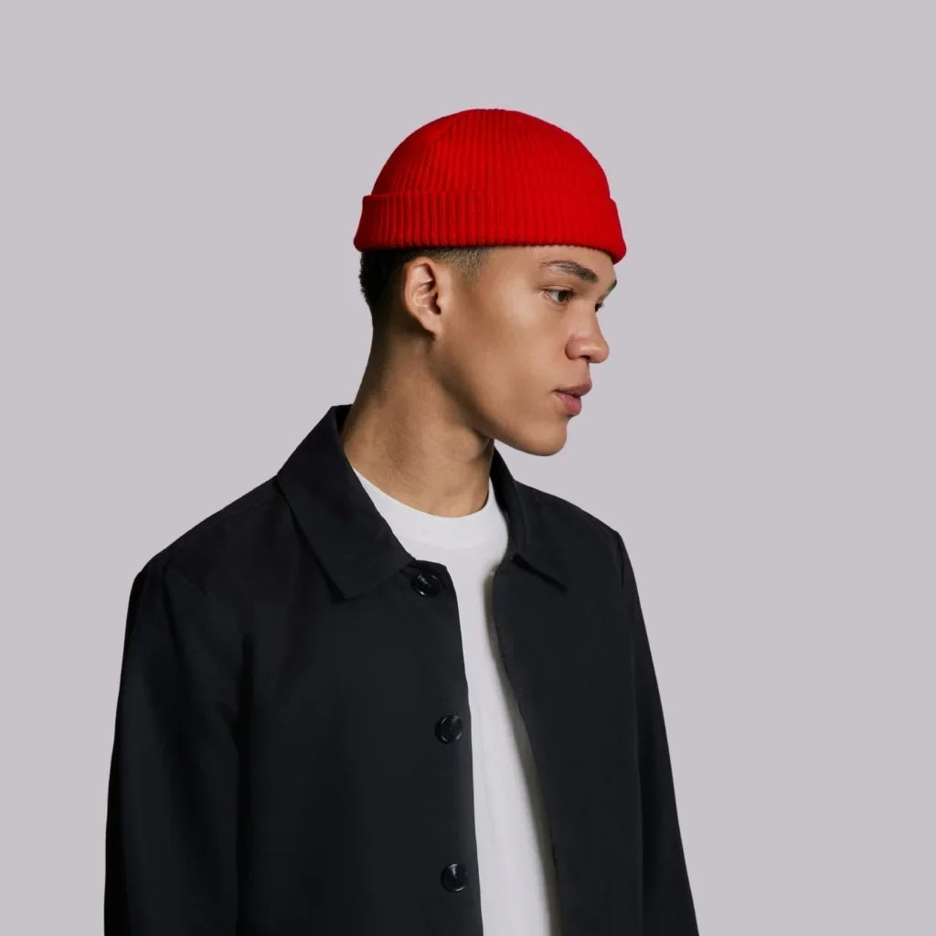 RED FISHERMAN BEANIE